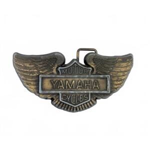Yamaha Motor Cycles Winged Logo Vintage Brass Tone Belt Buckle